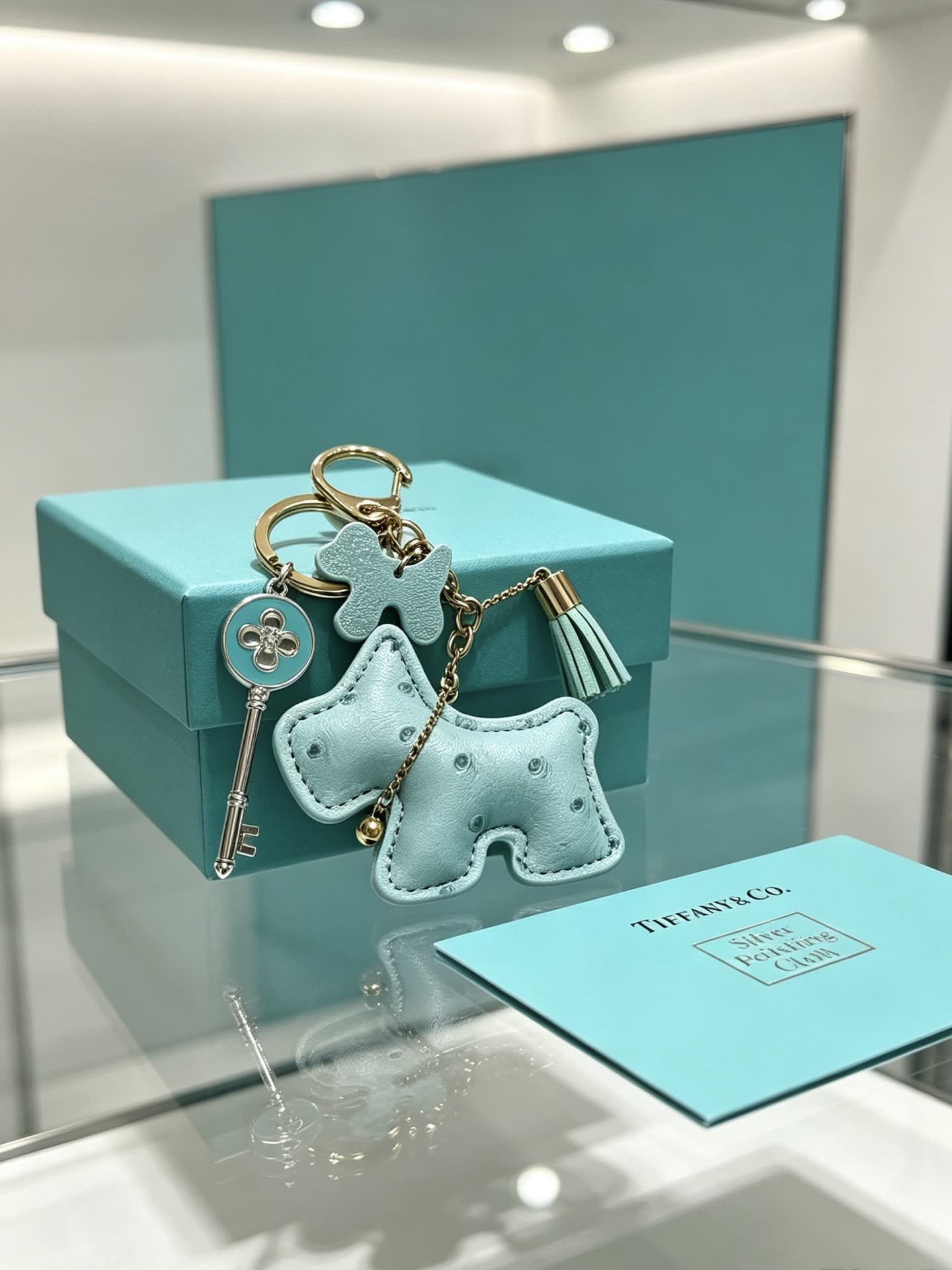 Tiffany & Co. Blue Dog Keychain